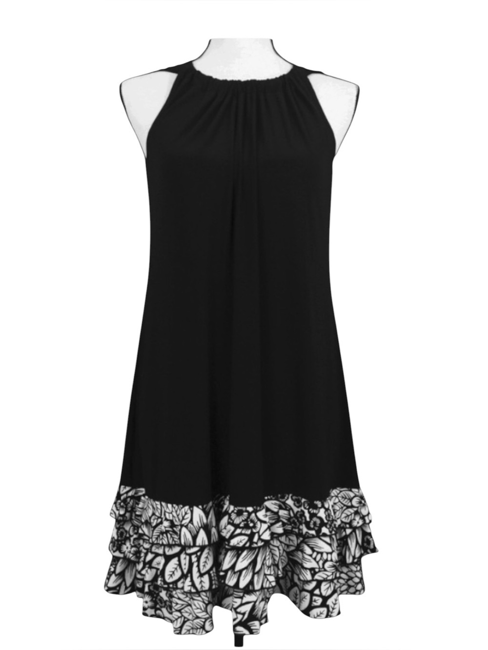 MSK Petite Black Dress. B/W Hemline